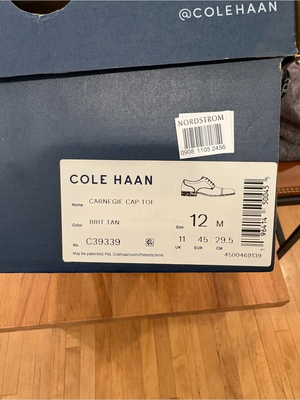 Cole Haan Cognac Brown Cap-Toe Derby Oxford